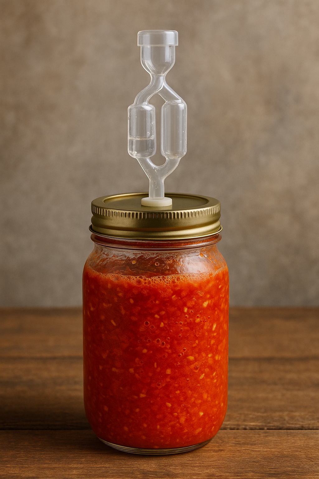 Fermented chilli sauce in a jar